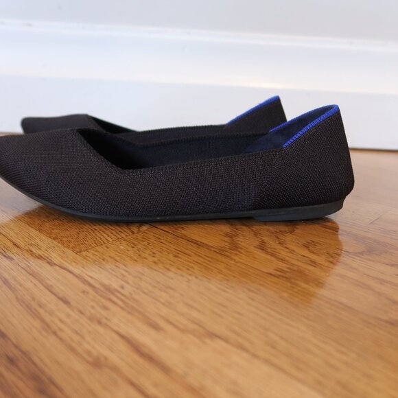 Rothy's The Point II Pointed Toe Flat shoes 8 black knit comfy 8 sustainable - Picture 6 of 7